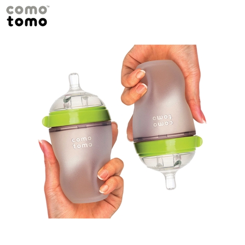 Bình sữa silicone Comotomo 250ml - Xanh