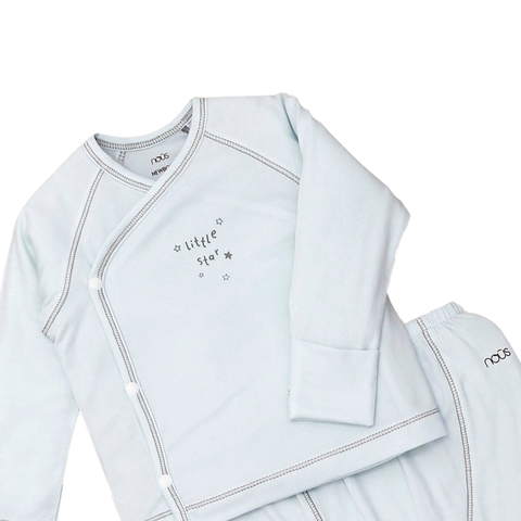 Bộ cài lệch xanh nhạt newborn