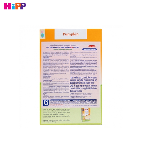 Bột ăn dặm Hipp sữa và bí đỏ - 250g (trên 6 tháng)