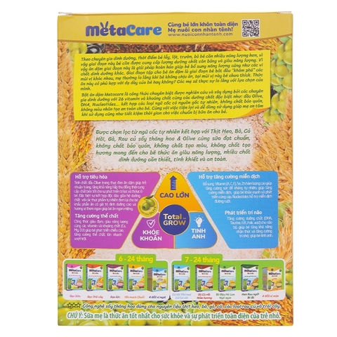 Bột ăn dặm MetaCare 4 gói vị mặn - 200g (7 - 24 tháng)