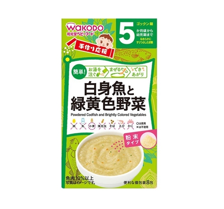 Bột ăn dặm Wakodo Nhật vị cá tuyết, rau củ (5 tháng)