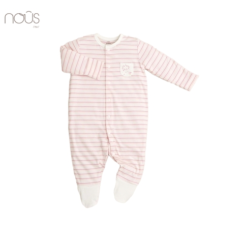Bộ body có tất kẻ hồng hình ong size Newborn (dành cho bé sơ sinh dưới 3.8Kg)