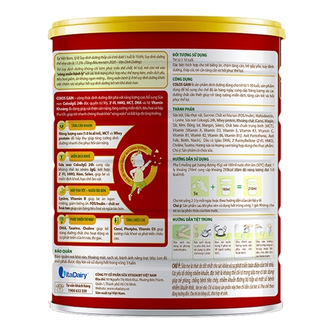 Sữa Colos Gain 1+ (1 - 10 tuổi) - 800g