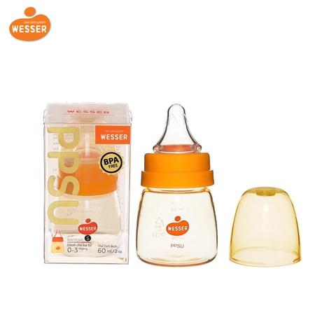 Bình sữa Wesser cổ hẹp nhựa PPSU 60ml
