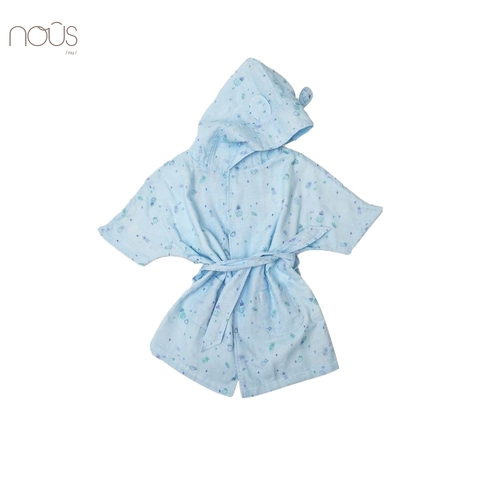 Áo choàng tắm kid xanh hình hoa quả