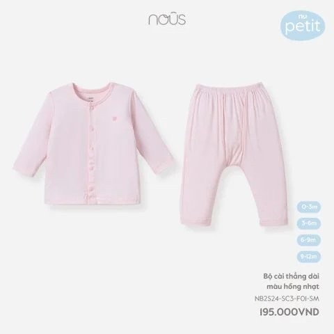 Bộ cài thẳng dài màu hồng nhạt 9M - KM