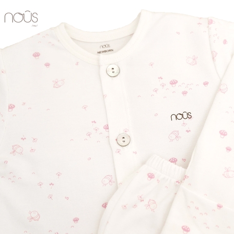 Bộ cài thẳng dài trắng hình chuồn chuồn size Newborn (dành cho bé sơ sinh dưới 3.8Kg)