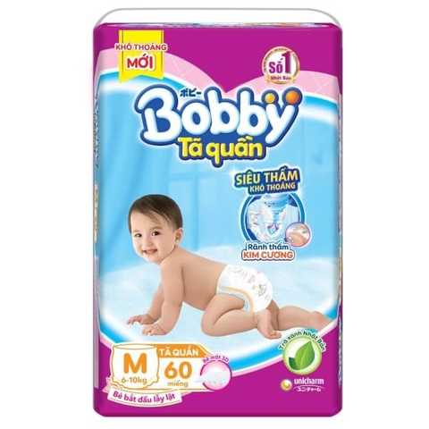 Tã quần Bobby Fresh size M 60 miếng (5-11kg)