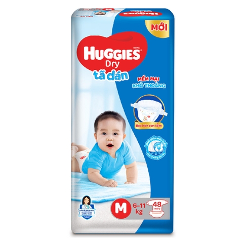 Tã dán Huggies Dry size M 48 miếng (6-11kg)