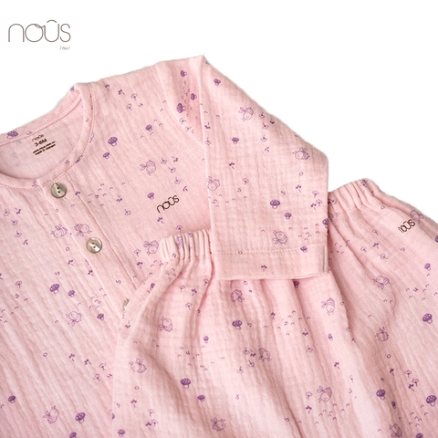 Bộ cài thẳng dài hồng hình ong nhí và hoa