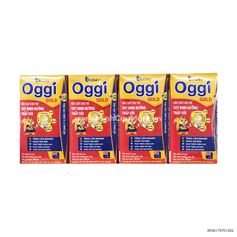 Lốc sữa bột pha sẵn Oggi Gold (từ 1 tuổi) - Lốc 4 hộp