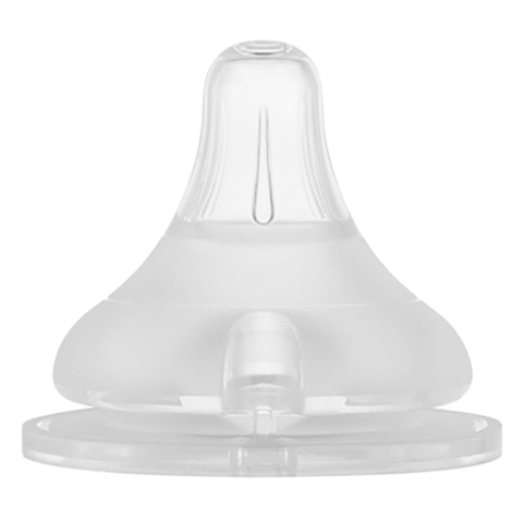 Set 2 núm ty bình sữa Moyuum số 2 (2-5 tháng, cắt 2 lỗ tròn)