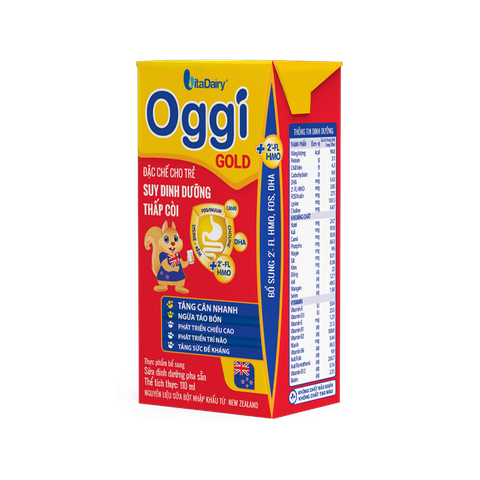 Lốc sữa bột pha sẵn Oggi Gold (từ 1 tuổi) - Lốc 4 hộp