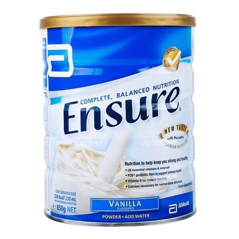 Sữa Ensure Úc Vanilla 850g (Dành cho người cao tuổi, người suy nhược cơ thể)