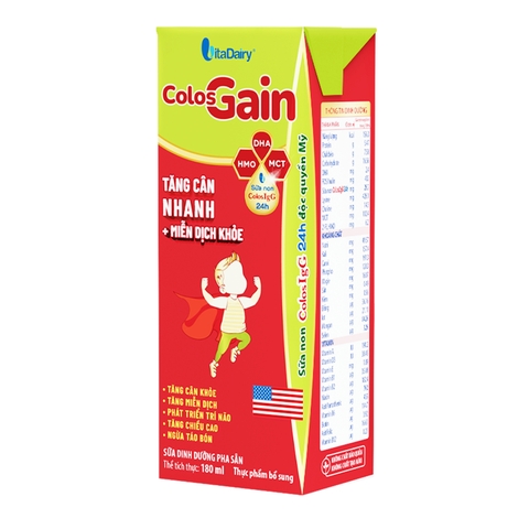Thùng sữa bột pha sẵn Colos Gain (từ 1 tuổi) - Thùng 48 hộp