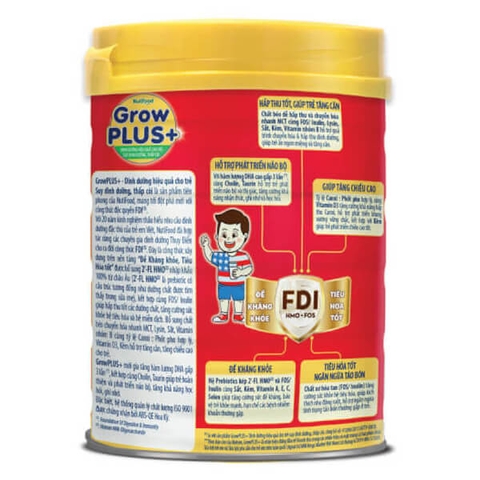Sữa bột Nutifood GrowPLUS+ đỏ dành cho trẻ suy dinh dưỡng, thấp còi 900g (Trên 1 tuổi)