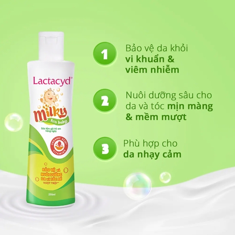 Sữa tắm Lactacyd Milky nuôi dưỡng da và tóc
