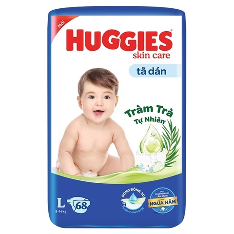Tã dán Huggies Skin Care size L 68 miếng (9-14kg)