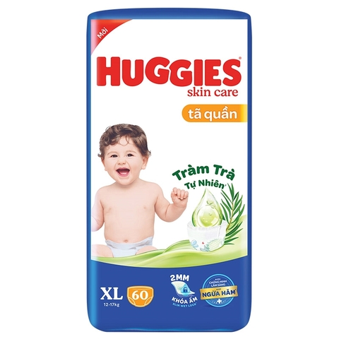 Tã quần Huggies Skin Care size XL  60 + 8 miếng (12-18kg)