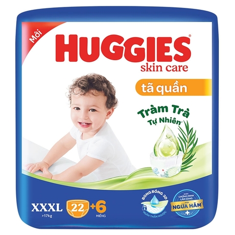 Tã quần Huggies Skin Care size 3XL 22 + 6 miếng (trên 17kg)