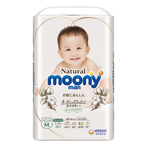 Tã quần Moony Natural size M 46 miếng (5-10kg)