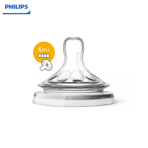 Vỉ 2 núm ty silicone Philips Avent mô phỏng tự nhiên 6M+ (SCF654.23)