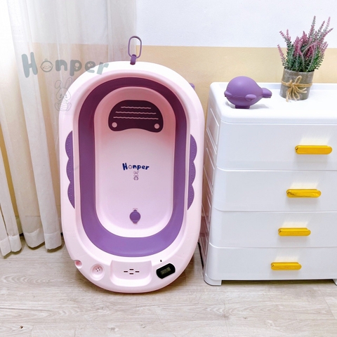 Chậu tắm gấp gọn Honper HP109  kèm phao - Có nhiệt kế