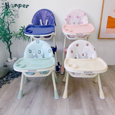 Ghế ngã ăn dặm gấp gọn Honper đệm họa tiết
