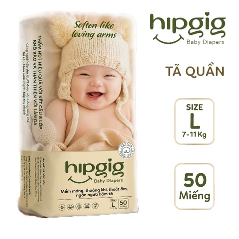 Tã quần HIPGIG size L - 50 miếng (7-11kg)
