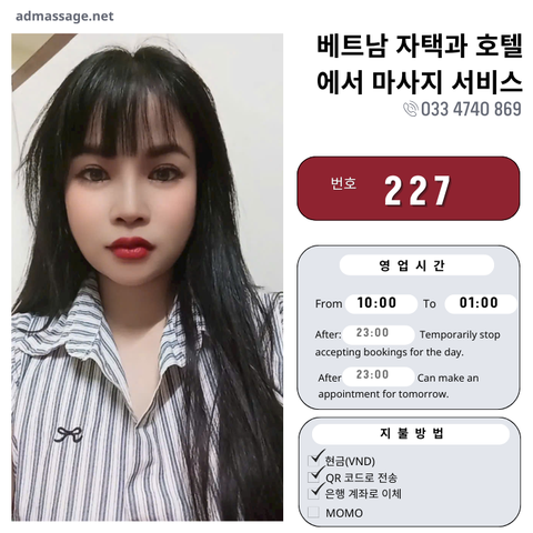 번호 227: 베트남 하노이 자택과 호텔에서 마사지
