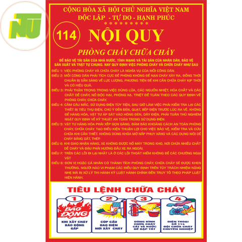 Bảng nội quy phòng cháy chữa cháy alu/meca