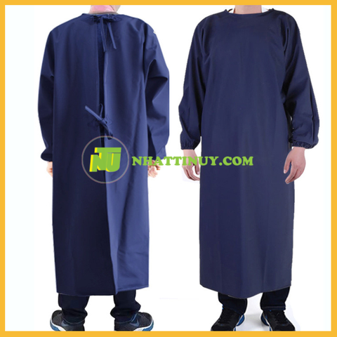 Áo khoác ngược PVC chống thấm dầu chống axit yếu và kiềm màu xanh hải quân