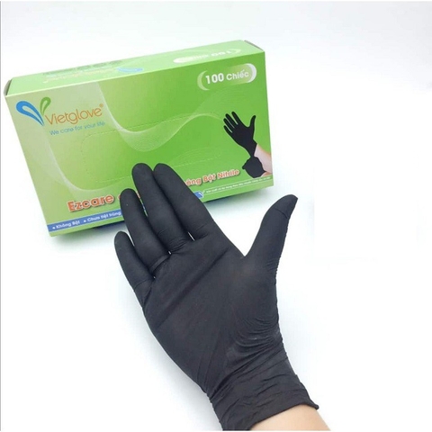 Găng tay y tế Nitrile màu đen không bột