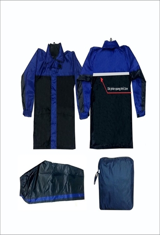 Bộ mưa INSTOP 2 lớp phản quang phối lam dọc quần ( Vải TQ )