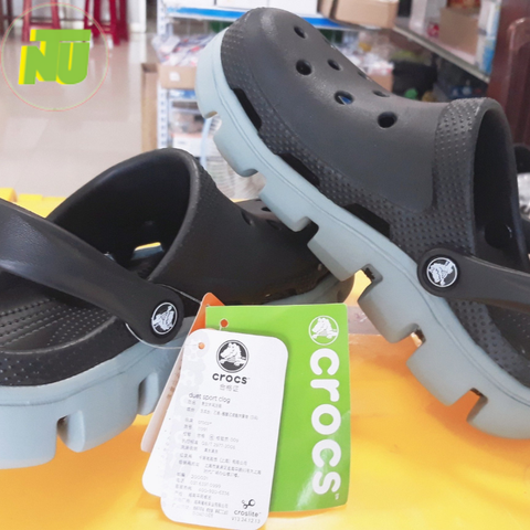 Giày nhựa có quai ( màu đen đế xám)