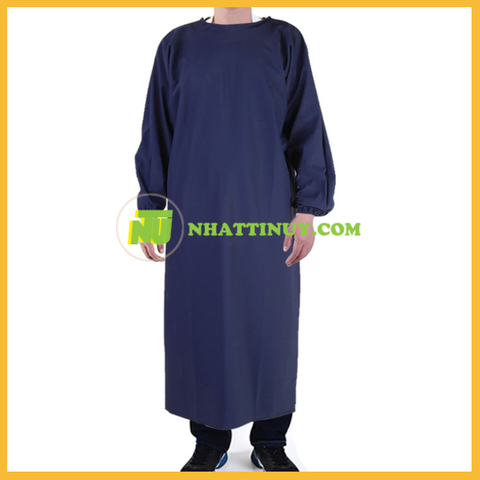 Áo khoác ngược PVC chống thấm dầu chống axit yếu và kiềm màu xanh hải quân