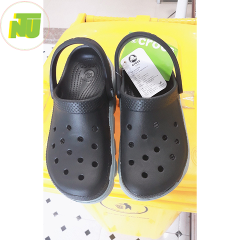 Giày nhựa có quai ( màu đen đế xám)