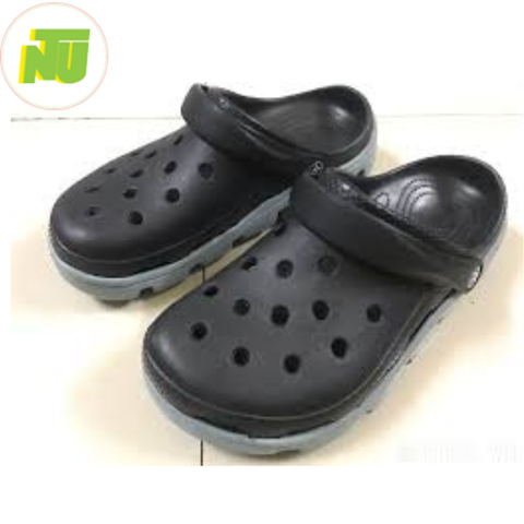 Giày nhựa có quai ( màu đen đế xám)