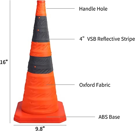 Nón giao thông có thể gập lại 28 inch với đèn LED