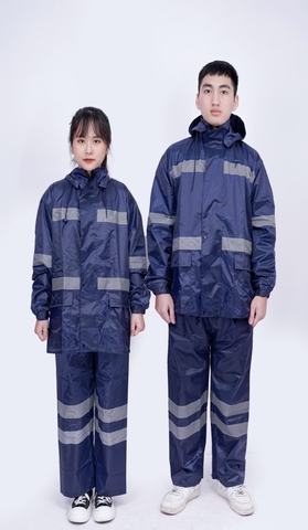 Bộ mưa 2 lớp phản quang kép tím than