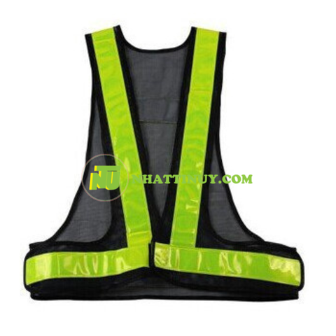Áo phản quang loại tốt xanh đen xanh bóng