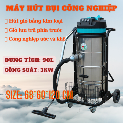 Máy hút bụi khô và ướt công suất cao 3KW