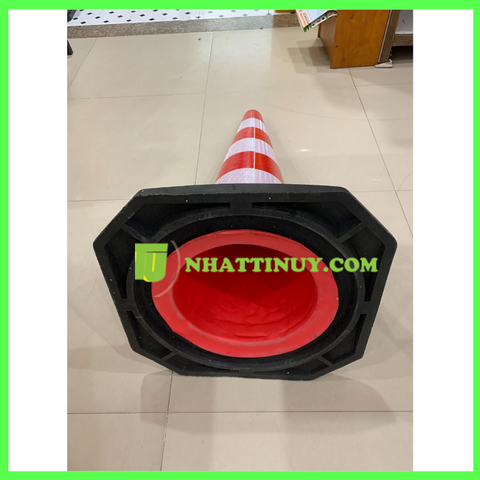 Chóp giao thông đỏ Eva Rodo 3 vòng phản quang trắng 90cm