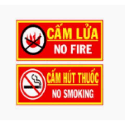 Bảng cấm lửa + cấm hút thuốc