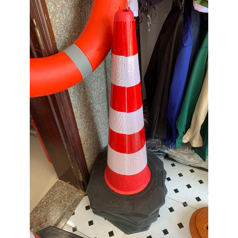 Chóp giao thông đỏ Eva Rodo 3 vòng phản quang trắng 90cm