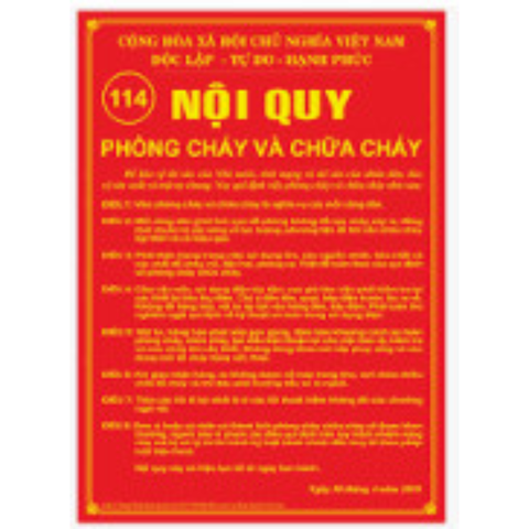 Nội quy chữa cháy bằng mica dẻo