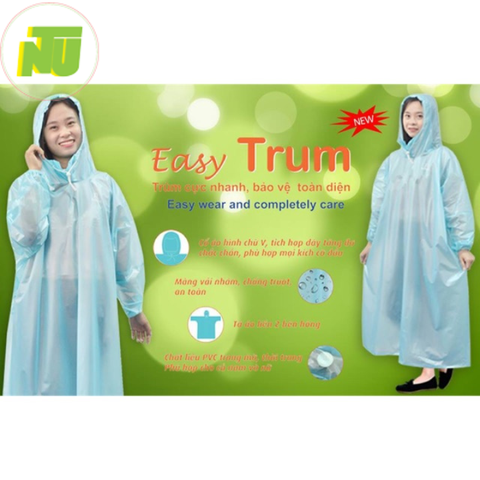 Áo mưa easy trum màu trắng đục