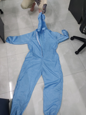 Bộ áo liền quần chống tĩnh điện kẻ xanh