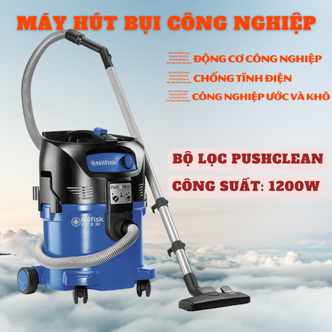 Máy hút bụi công nghiệp nhà xưởng hiệu suất cao Nilfisk Danish Leach