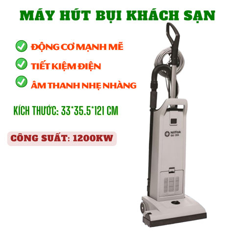 Máy hút bụi thảm khách sạn thẳng đứng GU355DUAL của Đan Mạch